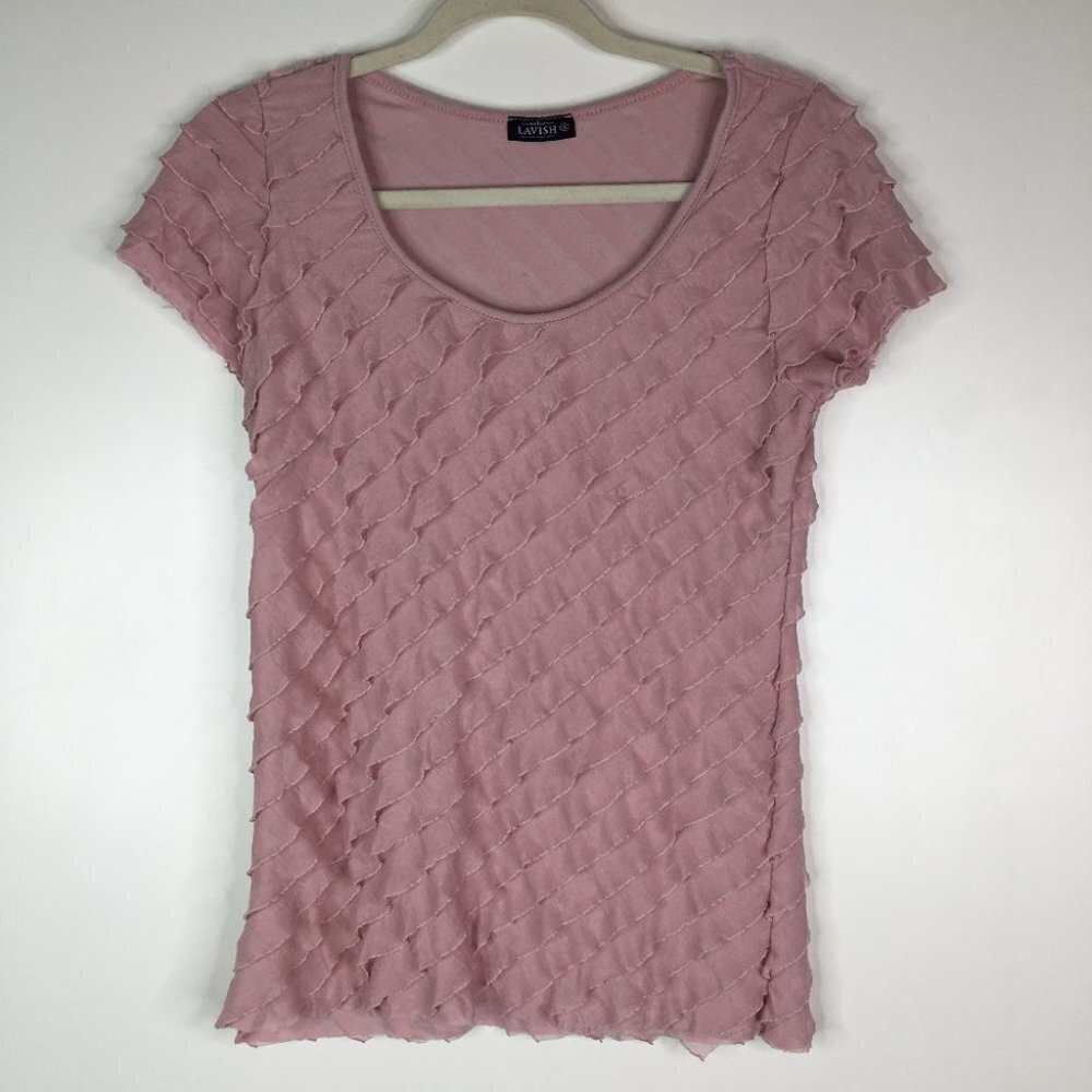 Lavish | Pink Ruffled Top Small